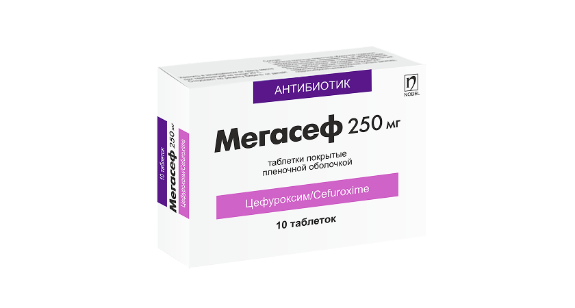 Мегасеф 250 мг 10 таблеток